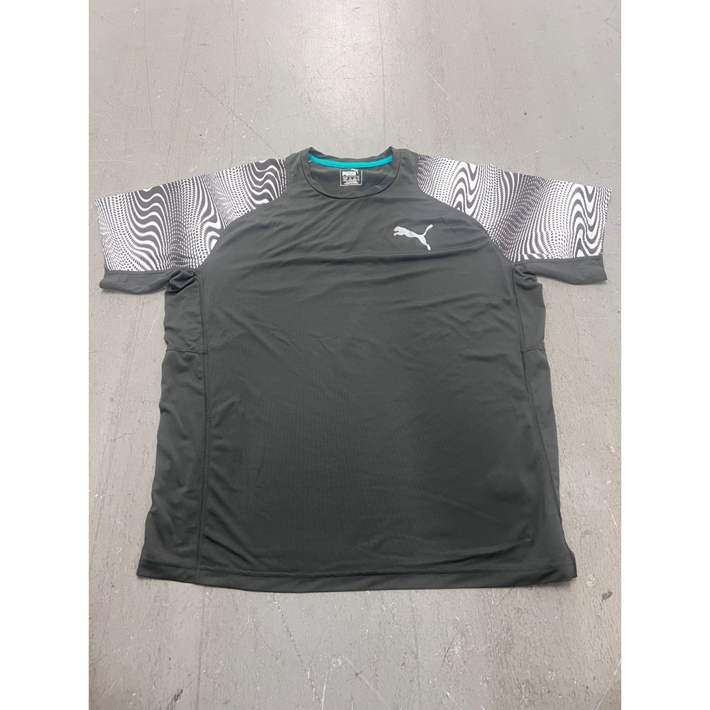 PUMA Top Men XL Black Graphic Raglan Sleeve Everyday Wear Athleisure Performance